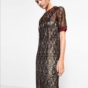 Zara lace t shirt midi dress